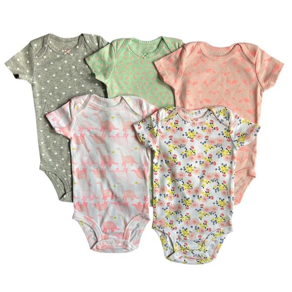Simple Joys by Carter's Baby 5-Pack Short Sleeve Bodysuit One Piece 3-6 Months - Picture 4 of 11